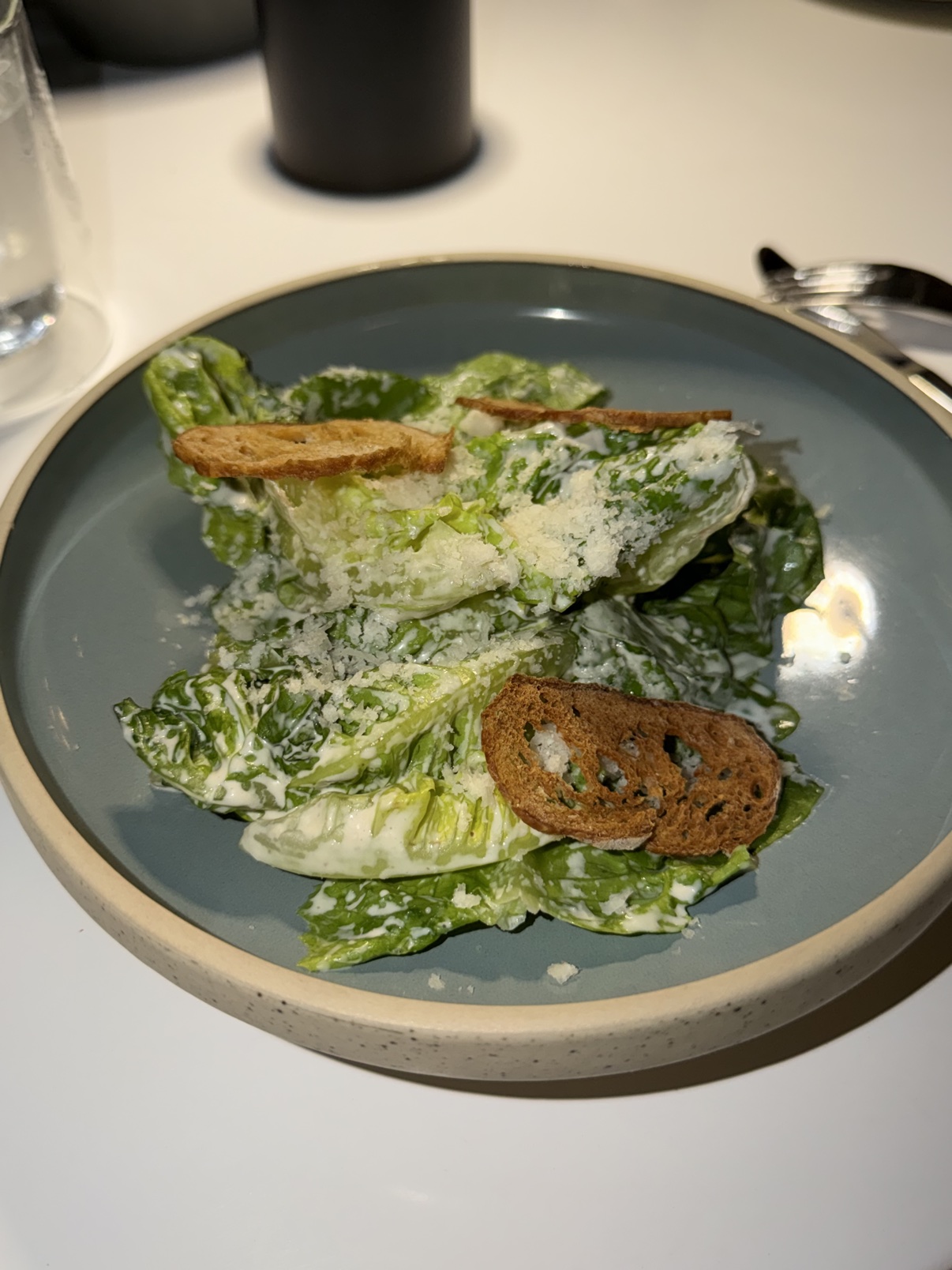 Caesar salad split to start Thursday night's dinner.